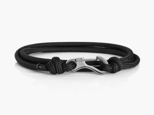 Black & Silver Carabiner Bracelet - Eighty Eight Degrees