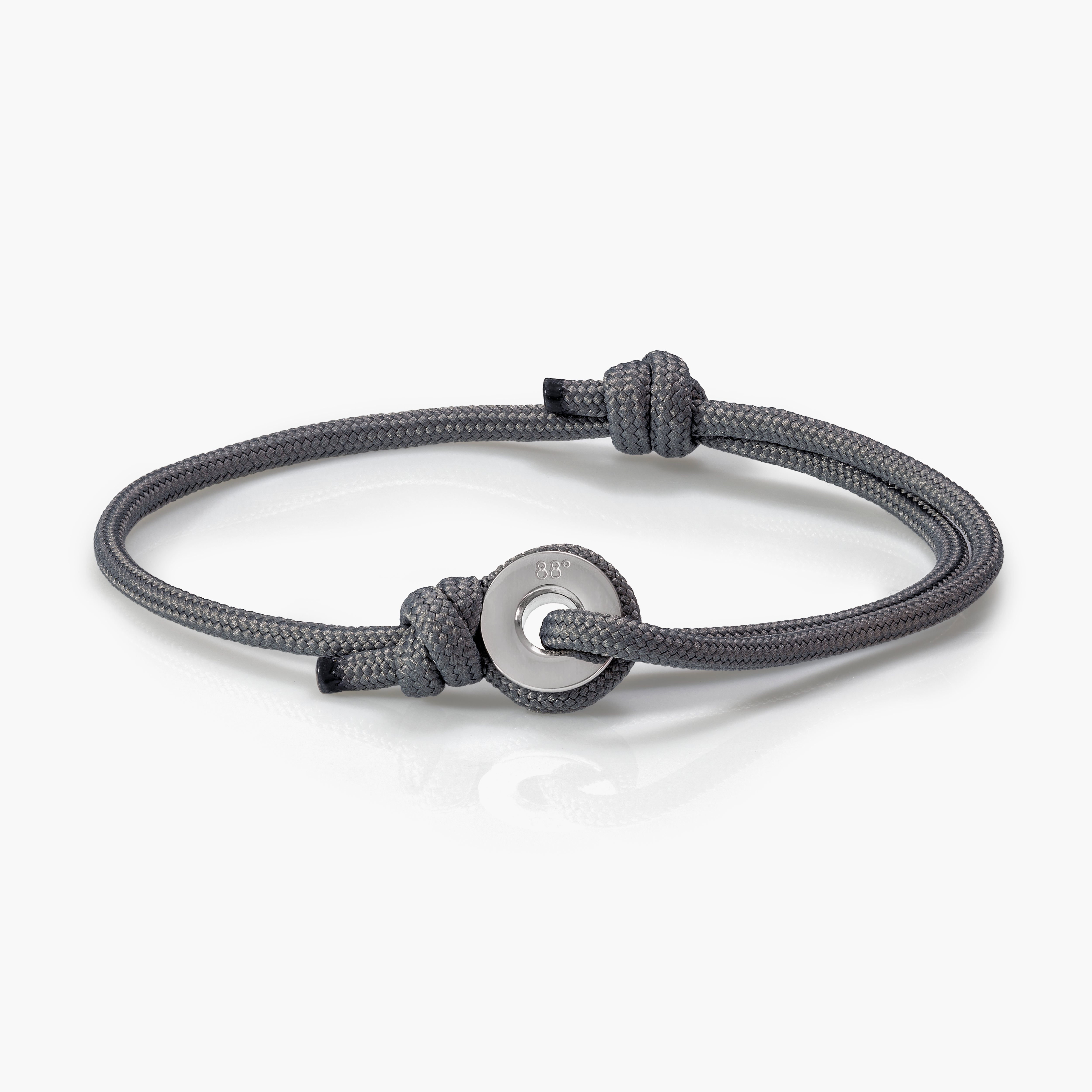 Charcoal Grey & Silver Sailing Thimble Bracelet | Nautical
