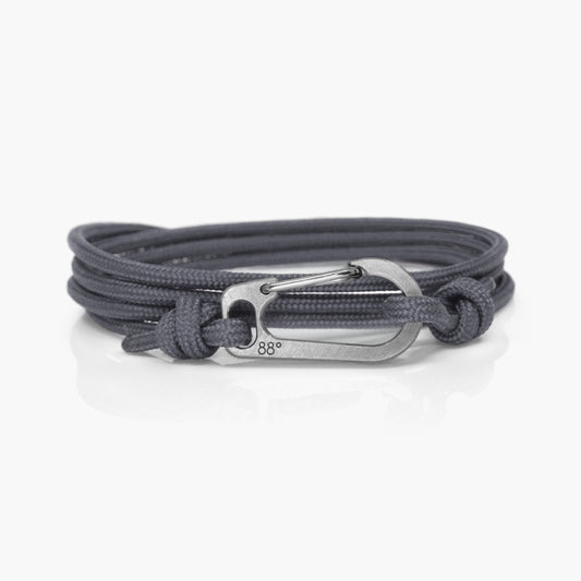 Charcoal & Titanium Carabiner Bracelet