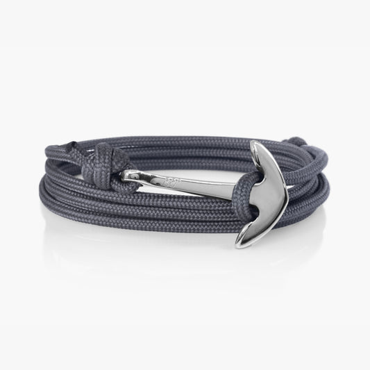Charcoal & Silver Anchor Bracelet