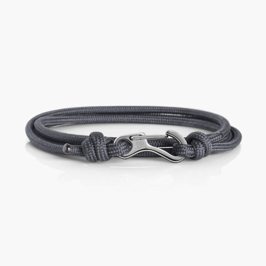 Charcoal & Silver Carabiner Bracelet - Carabiner Bracelet - Eighty Eight Degrees