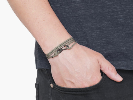 Forest Green & Black Carabiner Bracelet - Eighty Eight Degrees