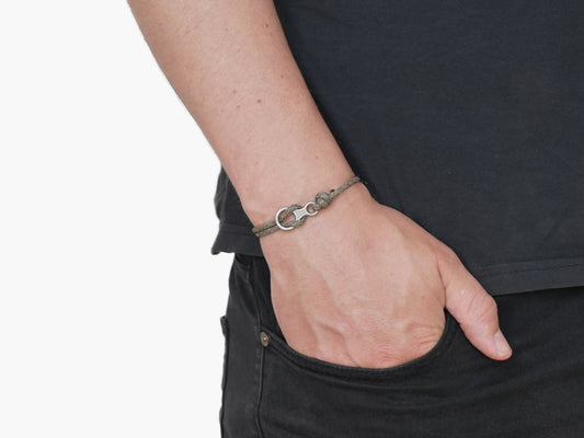 Forest Green & Silver Figure 8 Climbing Bracelet - Eighty Eight Degrees