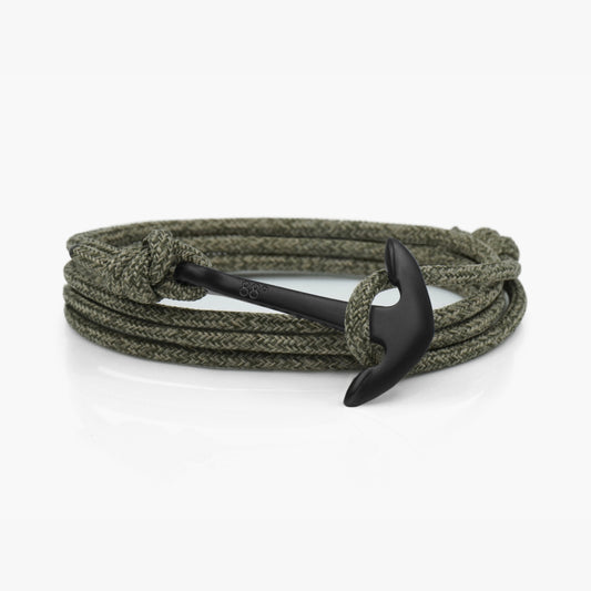 Forest Green & Black Anchor Bracelet