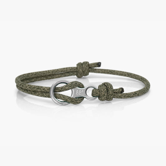Forest Green & Silver Figure 8 Climbing Bracelet