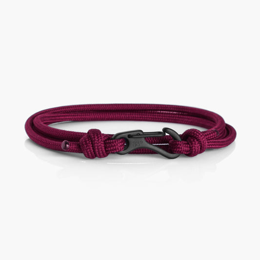 Maroon & Black Carabiner Bracelet - Eighty Eight Degrees