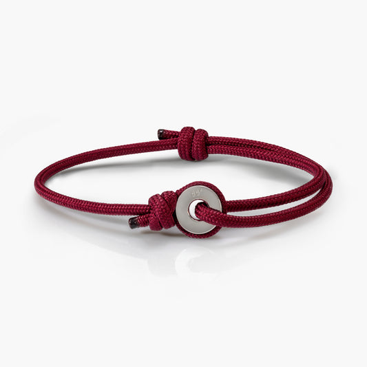 Maroon & Silver Sailing Thimble Bracelet