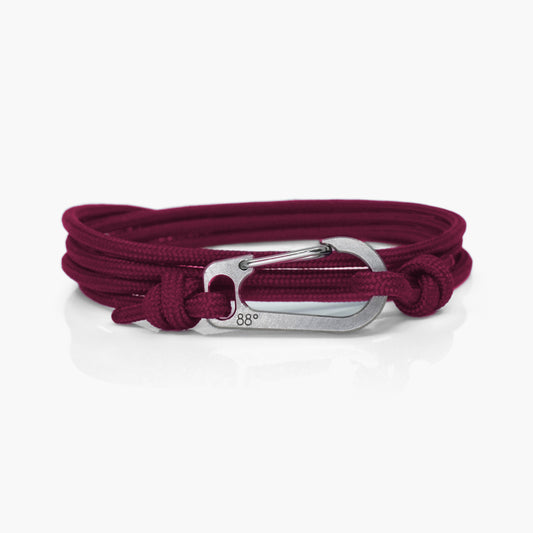 Maroon & Titanium Carabiner Bracelet