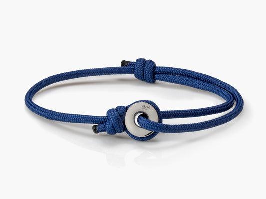 Navy Blue & Silver Sailing Thimble Bracelet - Eighty Eight Degrees
