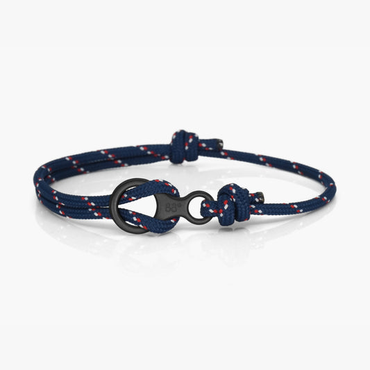 Navy Stripe & Black Figure 8 Climbing Bracelet