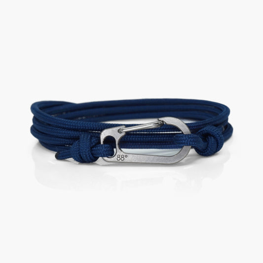 Navy & Titanium Carabiner Bracelet