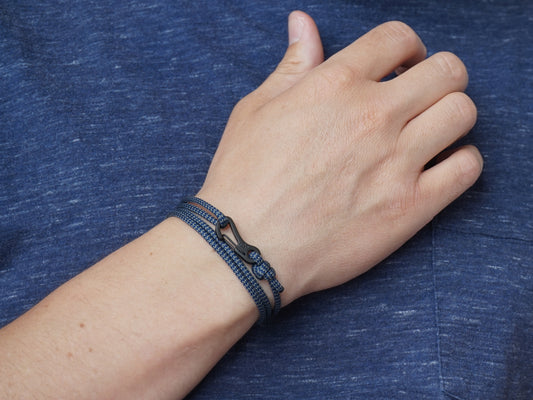 Storm & Black Carabiner Bracelet - Eighty Eight Degrees