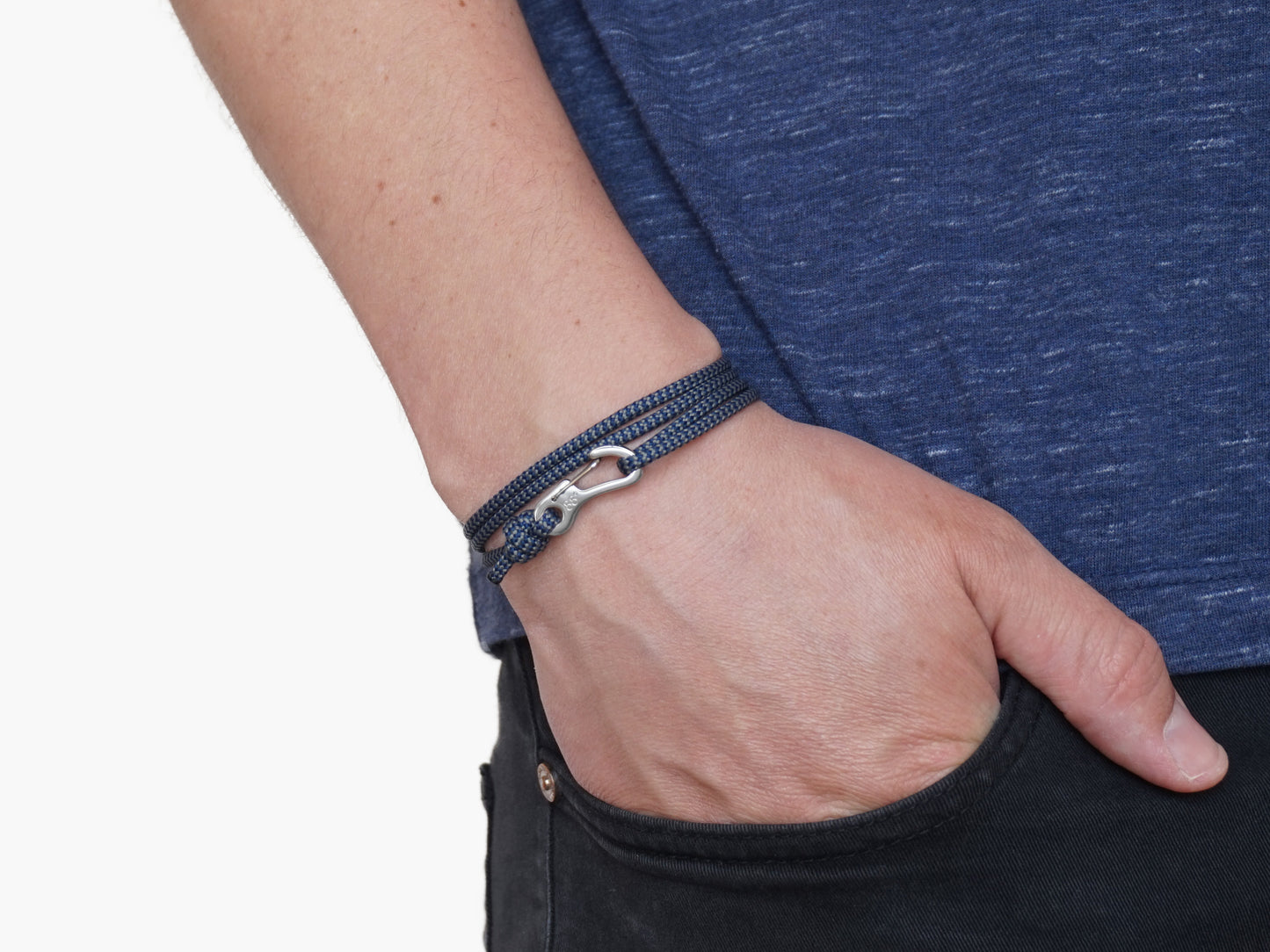 Storm Zig Zag & Silver Carabiner Bracelet