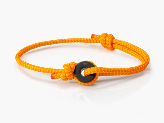 Sunset Zig Zag & Black Sailing Thimble Bracelet - Eighty Eight Degrees