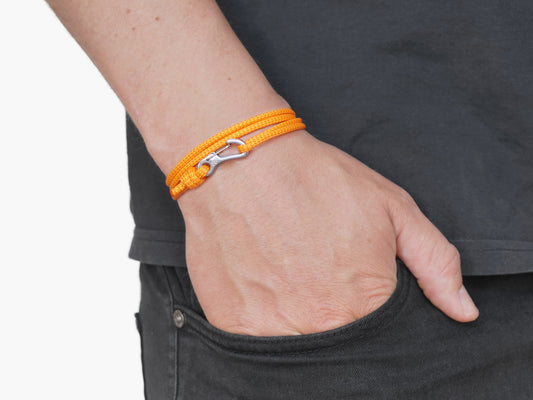 Sunset Zig Zag & Silver Carabiner Bracelet - Eighty Eight Degrees