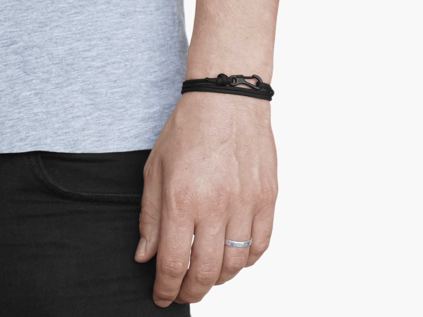 Black & Black Carabiner Bracelet