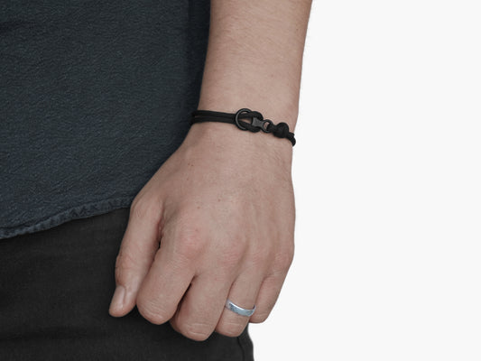 Black & Black Figure 8 Climbing Bracelet - Eighty Eight Degrees