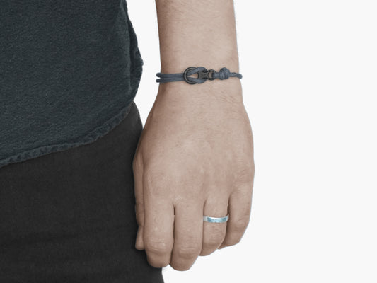 Charcoal & Black Figure 8 Climbing Bracelet - Eighty Eight Degrees