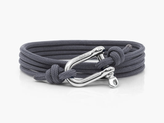 Charcoal & Silver Shackle Bracelet