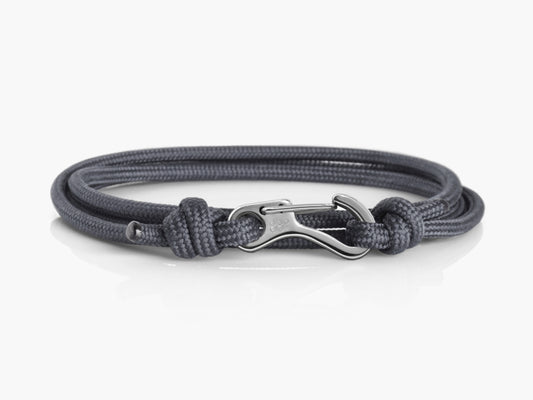 Charcoal & Silver Carabiner Bracelet - Eighty Eight Degrees