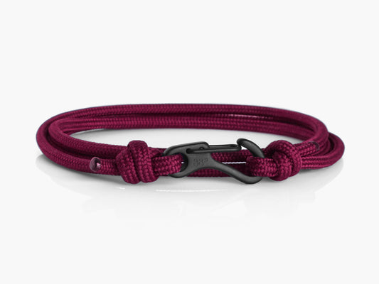 Maroon & Black Carabiner Bracelet - Eighty Eight Degrees
