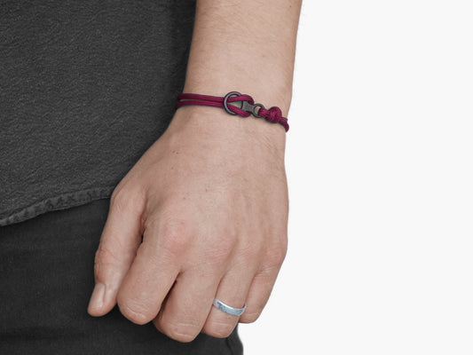 Maroon & Black Figure 8 Climbing Bracelet - Eighty Eight Degrees