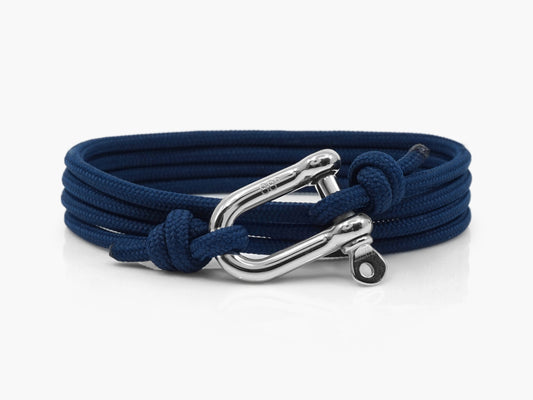 Navy & Silver Shackle Bracelet