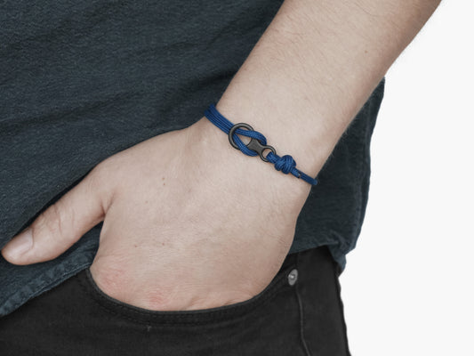Navy & Black Figure 8 Climbing Bracelet - Eighty Eight Degrees