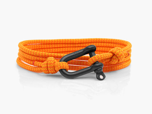 Sunset Zig Zag & Black Shackle Bracelet