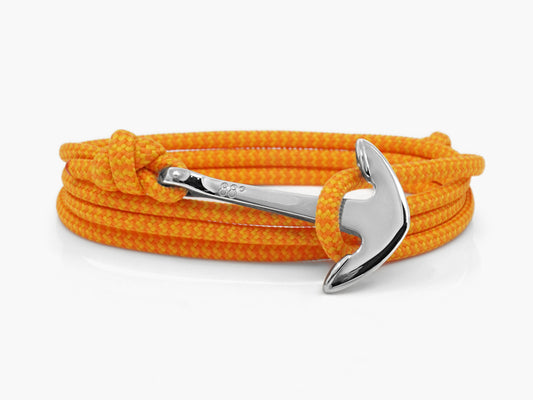 Sunset Zig Zag & Silver Anchor Bracelet