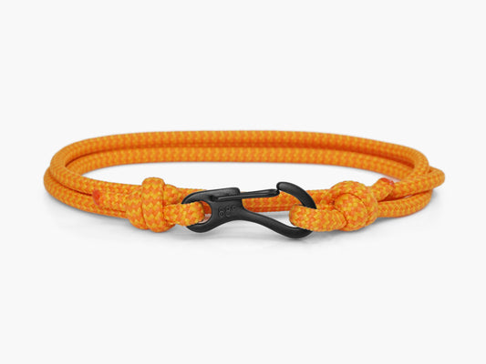 Sunset Zig Zag & Black Carabiner Bracelet - Eighty Eight Degrees