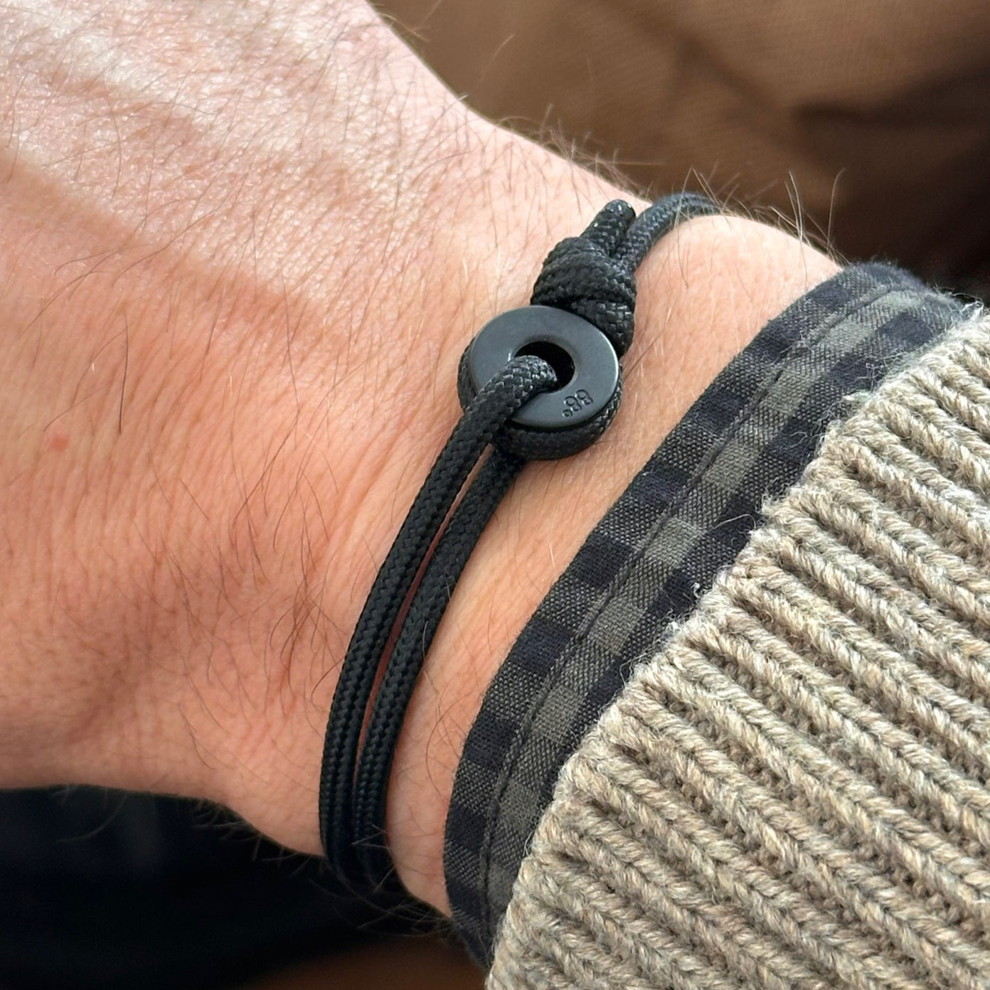 Black & Black Sailing Thimble Bracelet - Eighty Eight Degrees