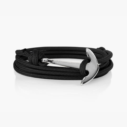 Black & Silver Anchor Bracelet