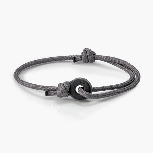 Charcoal Grey & Black Sailing Thimble Bracelet