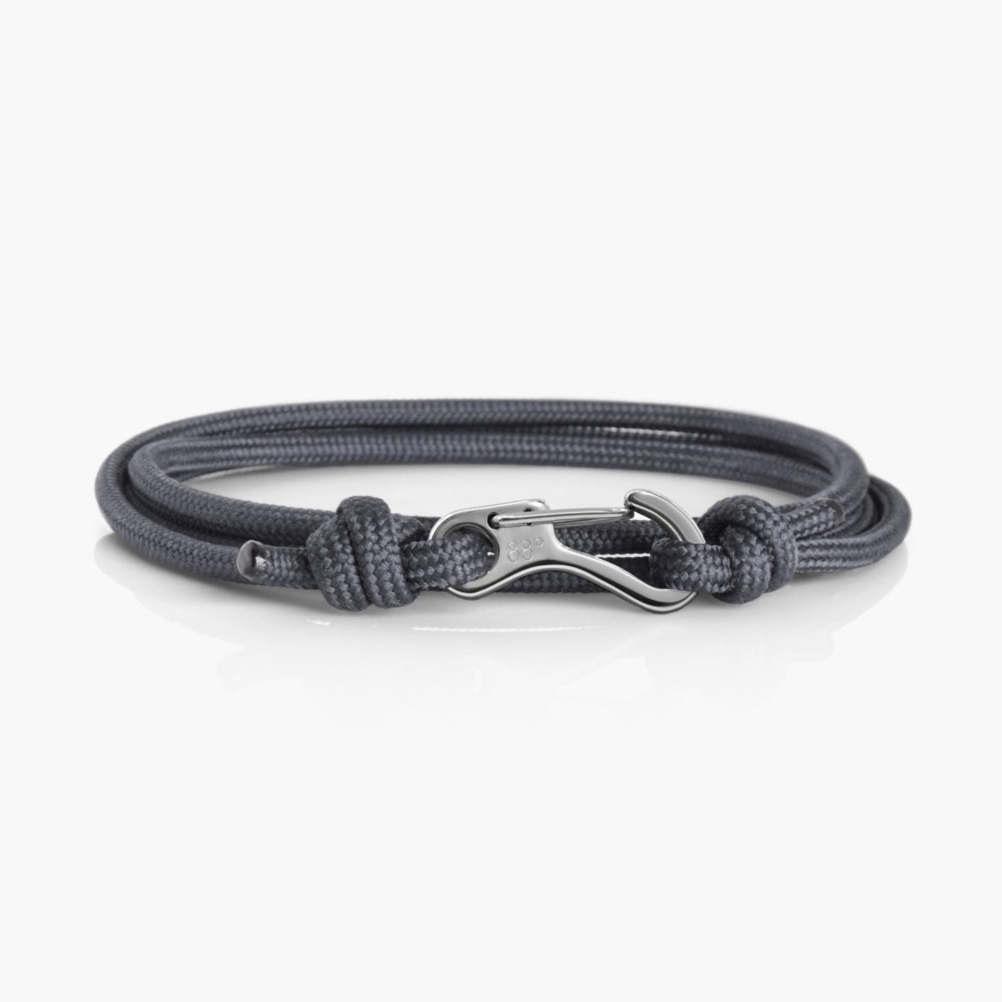 Charcoal & Silver Carabiner Bracelet - Carabiner Bracelet - Eighty Eight Degrees