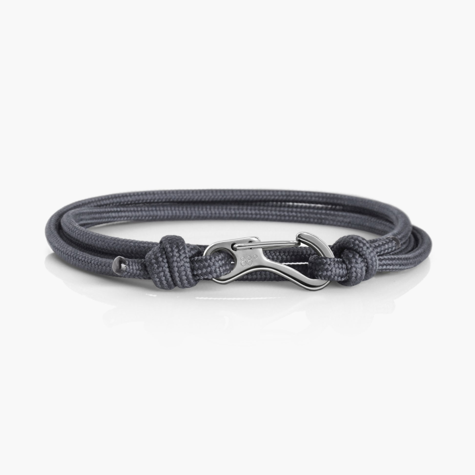 Charcoal & Silver Carabiner Bracelet - Carabiner Bracelet - Eighty Eight Degrees