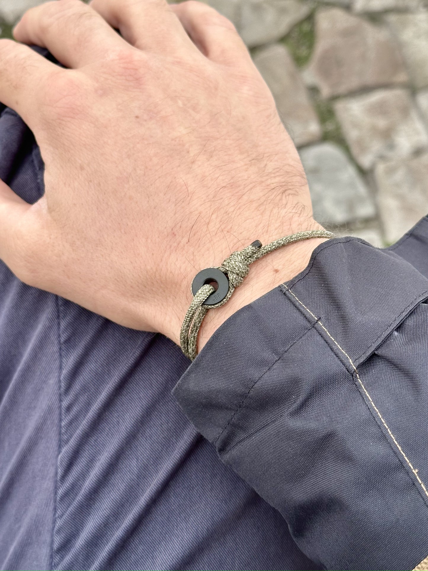 Forest Green & Black Sailing Thimble Bracelet