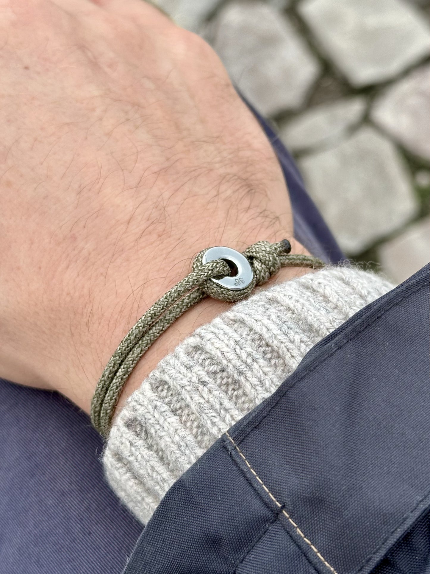 Forest Green & Silver Sailing Thimble Bracelet
