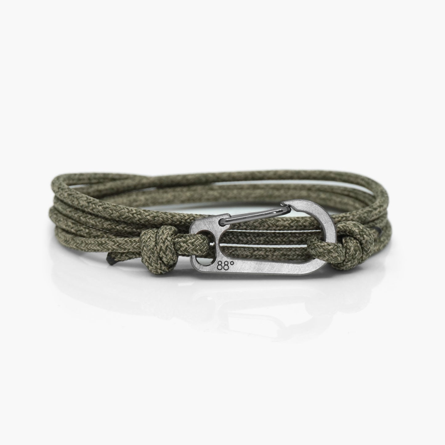 Forest Green & Titanium Carabiner Bracelet
