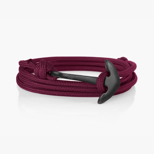 Maroon & Black Anchor Bracelet
