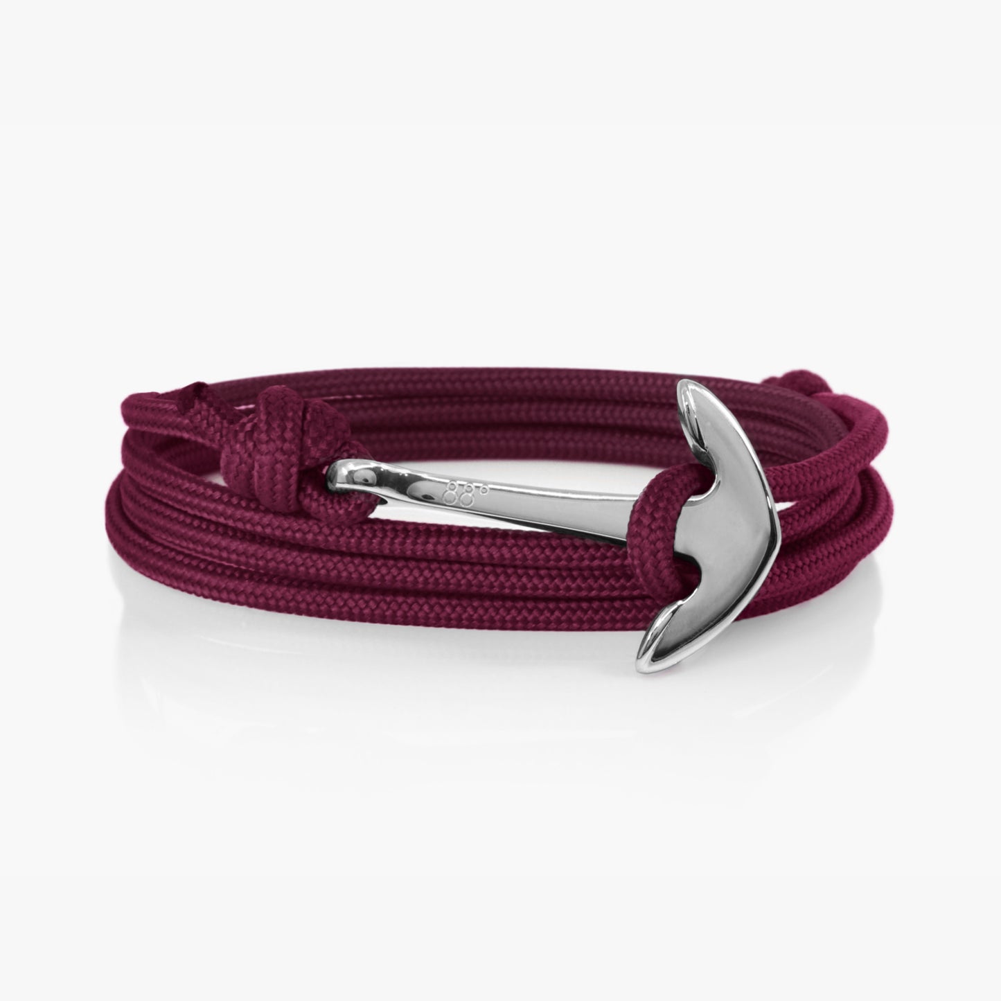 Maroon & Silver Anchor Bracelet