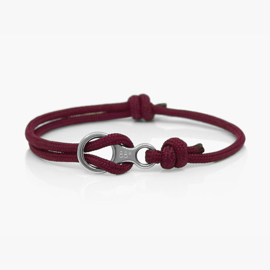 Maroon & Silver Figure 8 Climbing Bracelet