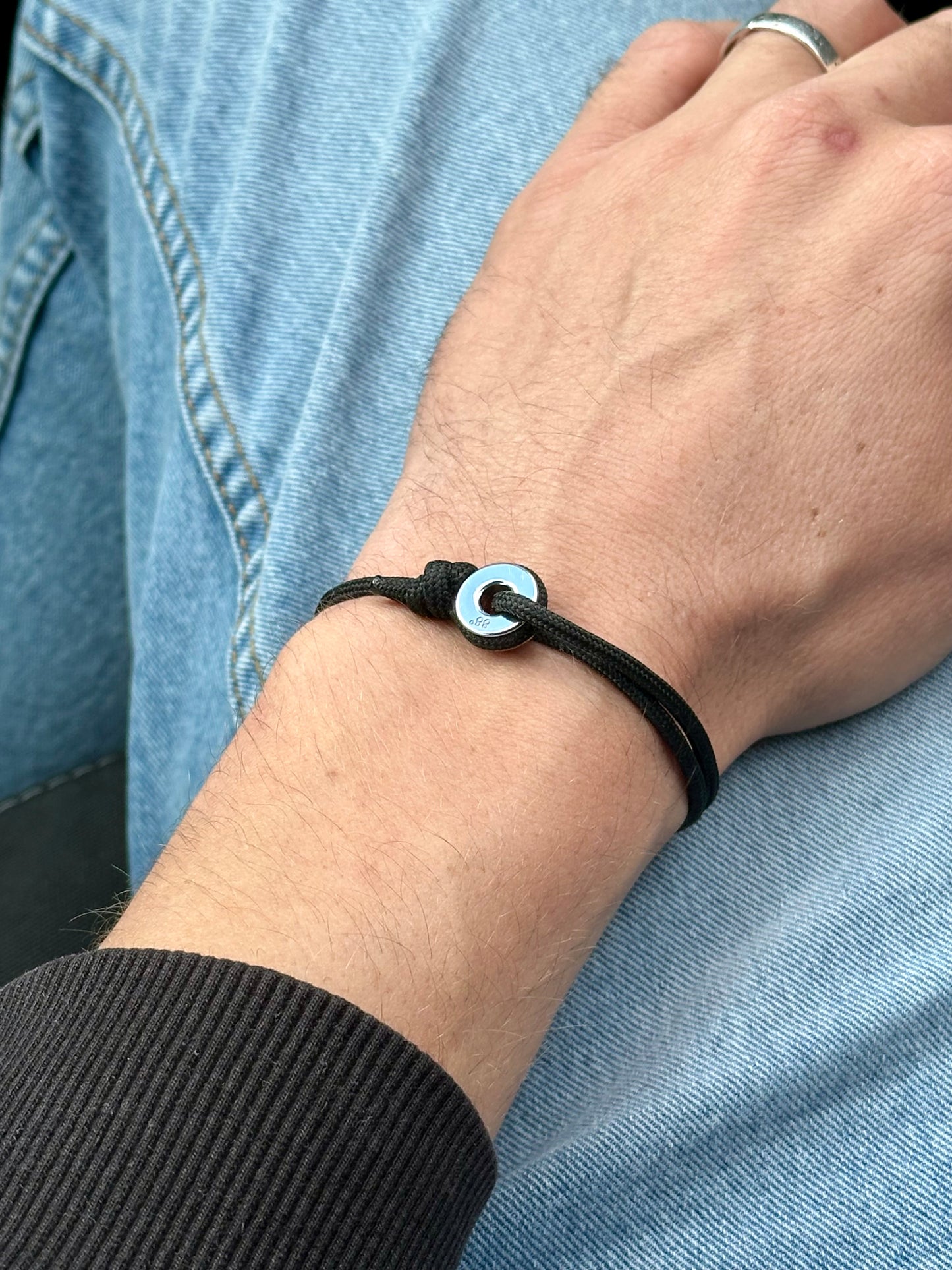 Black & Silver Sailing Thimble Bracelet - Eighty Eight Degrees