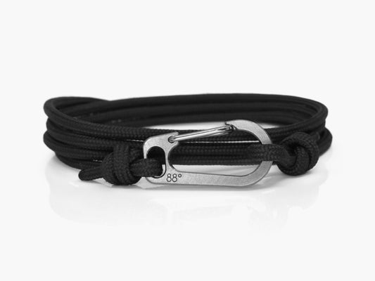 Black & Titanium Carabiner Bracelet