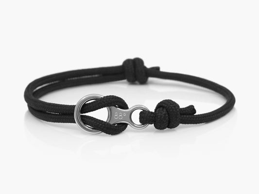 Black & Silver Figure 8 Climbing Bracelet