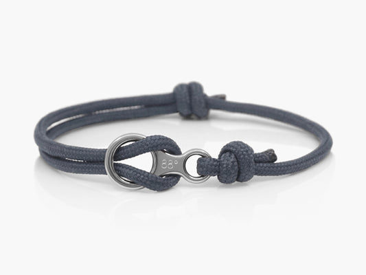 Charcoal Grey & Silver Figure 8 Climbing Bracelet