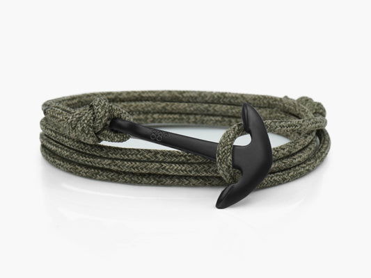 Forest Green & Black Anchor Bracelet