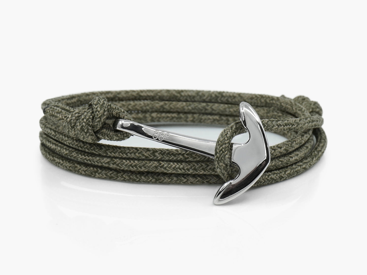 Forest Green & Silver Anchor Bracelet