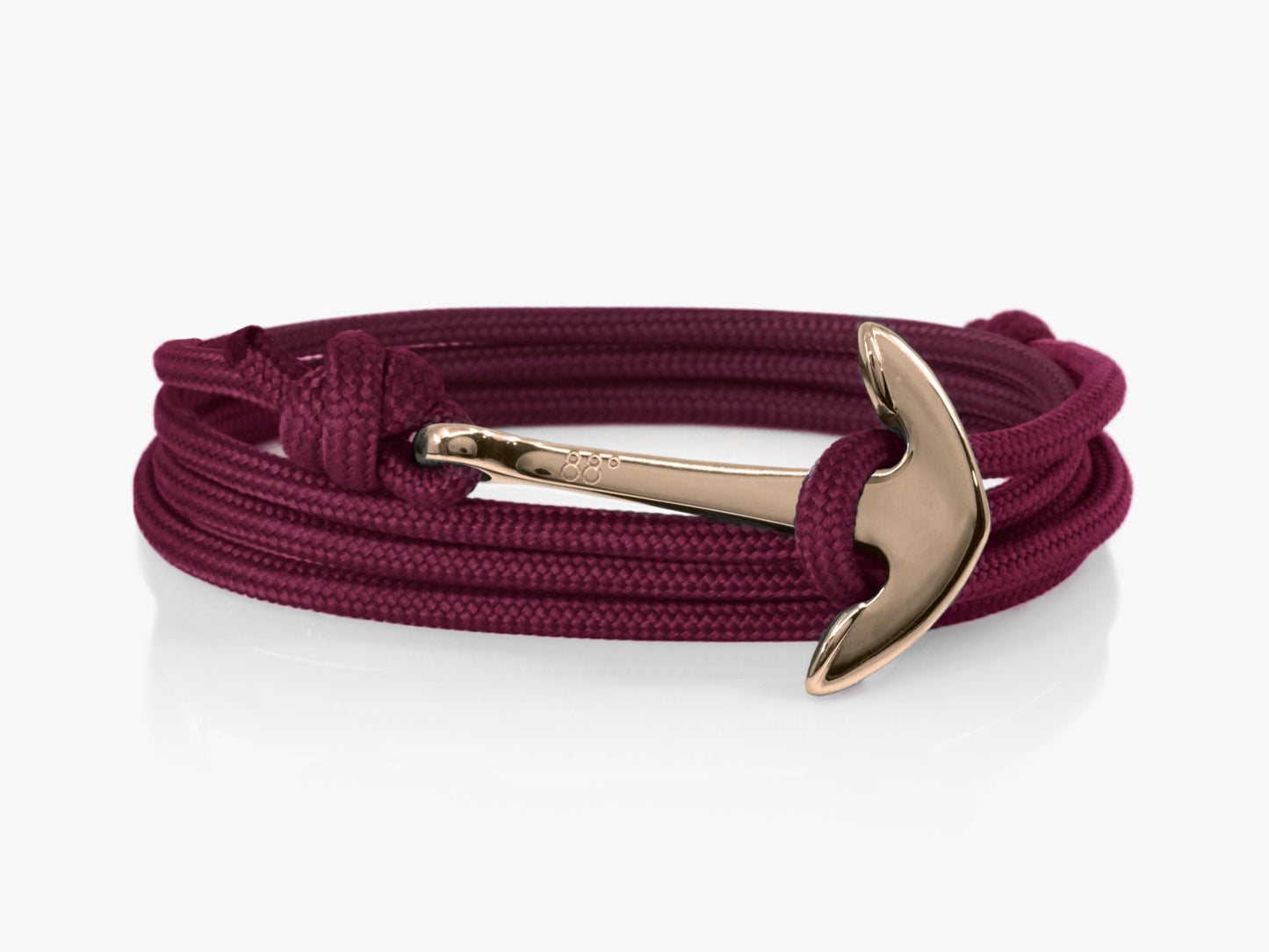 Maroon & Rose Gold Anchor Bracelet
