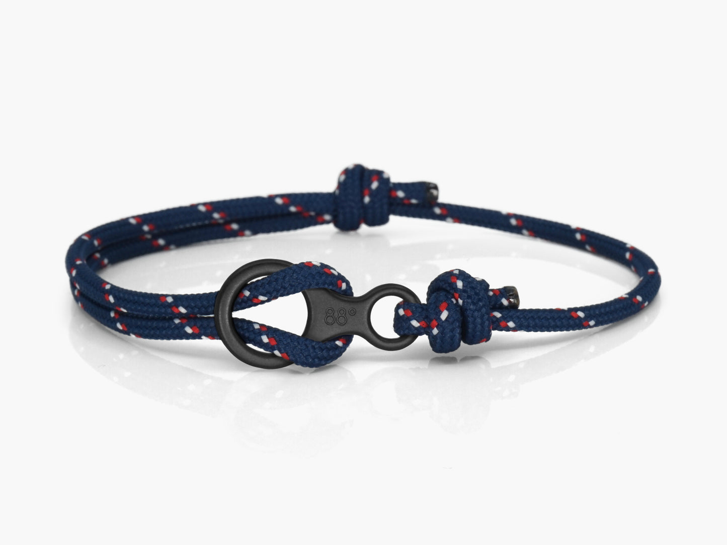 Navy Stripe & Black Figure 8 Climbing Bracelet